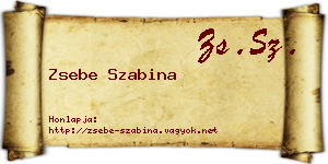 Zsebe Szabina névjegykártya