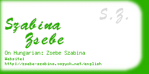 szabina zsebe business card